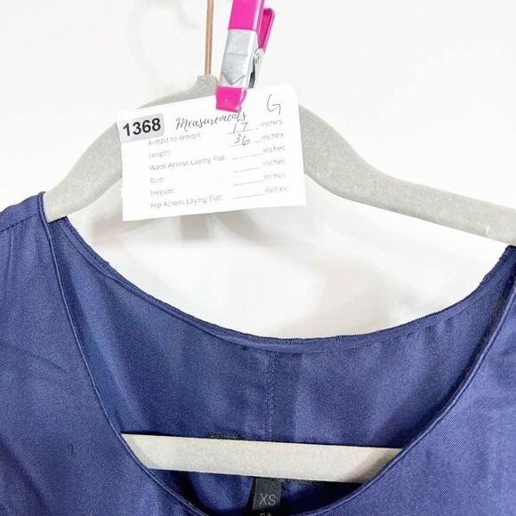 RAG & BONE Dress Navy Blue Drop Waist Silk Midi Sleeveless Womens XS - Picture 4 of 12